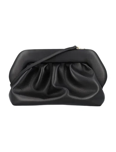 Themoirè Structured Black Bios Clutch With Magnetic Closure