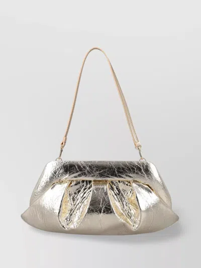 Themoirè Structured Pleated Clutch Shoulder Strap