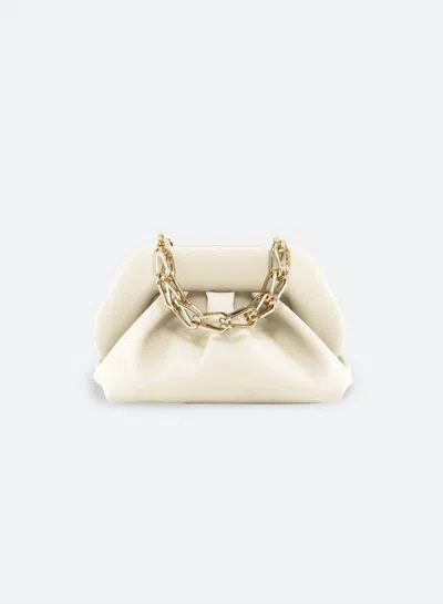 Themoirè Tia Apple Clutch In Linen In White