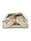 Themoirè Pineapple Cross Body Bag With Pleat Detailing In Gold