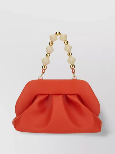 Themoirè "tia" Clutch Pleated Beaded Handle
