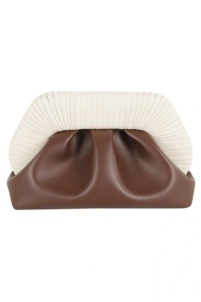 Themoirè Tia Clutch Bag In Brown Shell