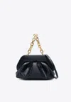Themoirè Tia Croc-embossed Leather Shoulder Bag In Navy