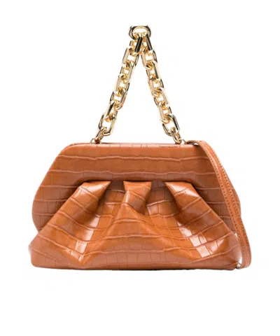 Themoirè Tia Croco Shoulder Bag In Brown