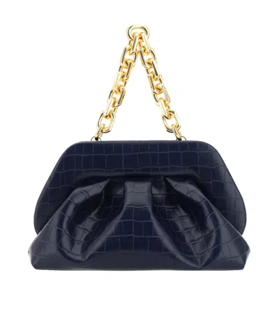Themoirè Tia Croco Tote Bag In Black