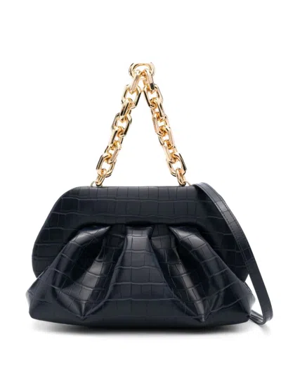 Themoirè Tia Croco Tote Bag In Blue