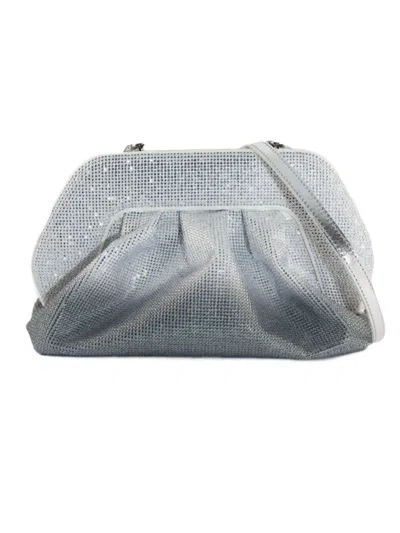 Themoirè Tia Rhinestone-embellished Clutch Bag In Silver / Black