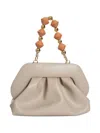 Themoirè Tia Ruched Leather Clutch Bag