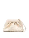 Themoirè Tia Weaved Clutch Bag In Beige
