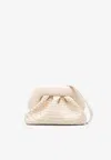 Themoirè Micro Weaved Tia Clutch Bag In Cream
