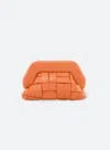 Themoirè Tia Weaved Clutch In Apricot In Beige