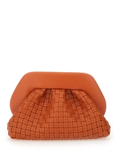 Themoirè Tia Weaved Micro Clutch In Orange