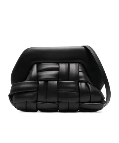 Themoirè Tia Weaved Shoulder Bag In Black