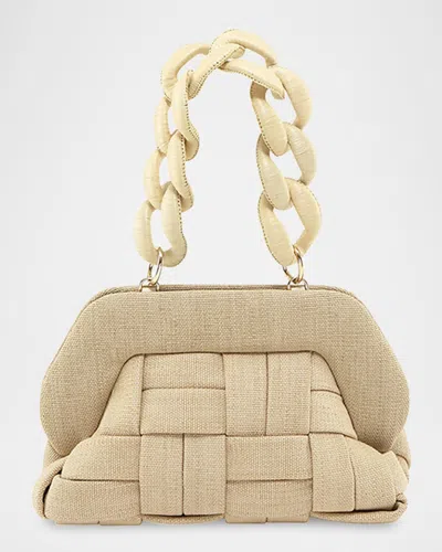 Themoirè Tia Woven Vegan Fabric Top-handle Bag