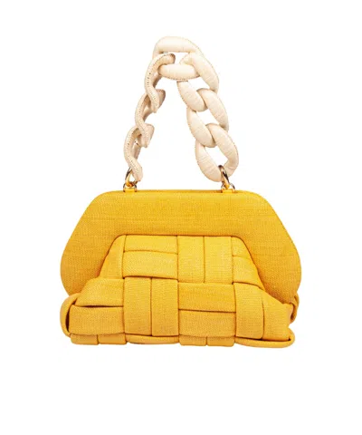 Themoirè Top Handle Handbag In Yellow