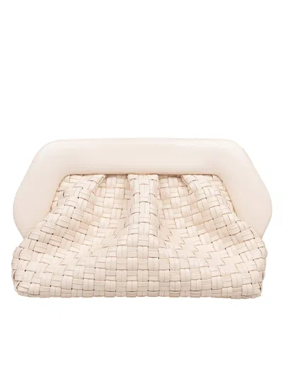 Themoirè Vegan Fabric Clutch Bag With Braided Effect Shell Color