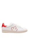 Themoirè White And Red Leather Boxer Sneakers In White
