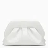 THEMOIRÈ WHITE LEATHER CLUTCH WITH DECORATIVE RUFFLES AND REMOVABLE STRAP FOR WOMEN