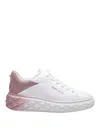 Themoirè White Leather Sneakers With Glitter Degrade In White
