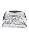 Themoirè Silver Mirror Effect Vegan Fabric Clutch Bag In White