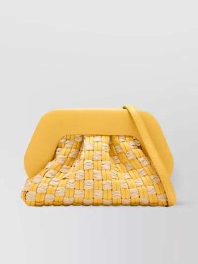 Themoirè Woven Straw Micro Clutch Bag