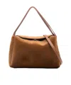 Themoirè Adjustable Shoulder Strap Handbag In Brown