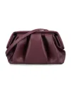 Themoirè Pleated Shoulder Strap Structured Clutch Bag In Purple