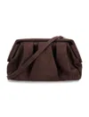 Themoirè Afrodite Eco-suede Clutch Bag In Brown