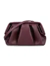 Themoirè Pleated Shoulder Strap Structured Clutch Bag In Purple