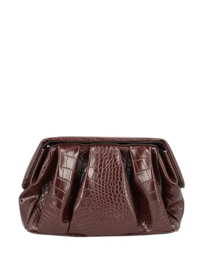 THEMOIRÈ AFRODITE CROCODILE-EFFECT CLUTCH BAG