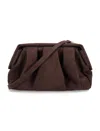 Themoirè Afrodite Eco-suede Clutch Bag In Brown