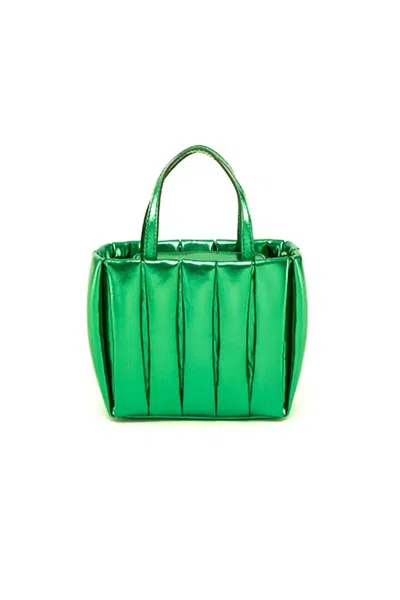Themoirè Aria Laminated Bag In Grass Green