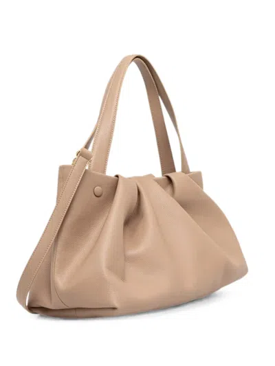 Themoirè Athena Bottalato Corn Ruched Pebbled Tote Bag In Neutral
