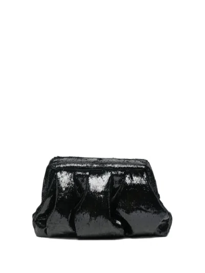 Themoirè Athena Faux-fur Clutch Bag In Black