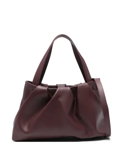 Themoirè Athena Gathered Tote Bag In Brown