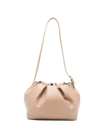 Themoirè Athena Ruched Cross Body Bag In Neutral