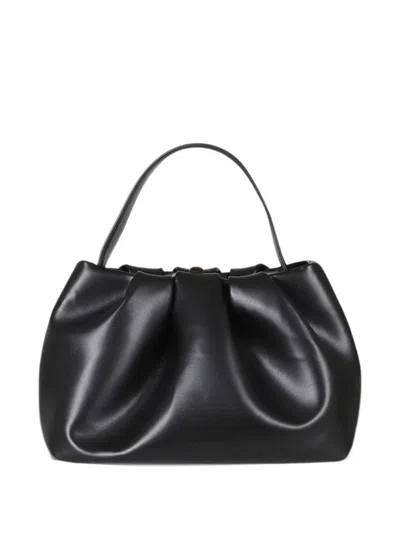 Themoirè Athena Ruched Tote Bag In Black