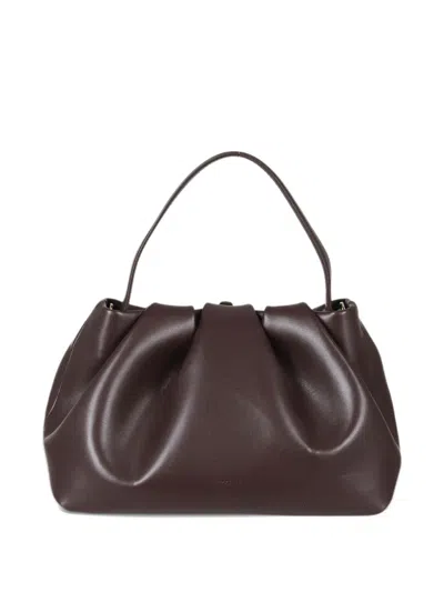 Themoirè Athena Ruched Tote Bag In Brown