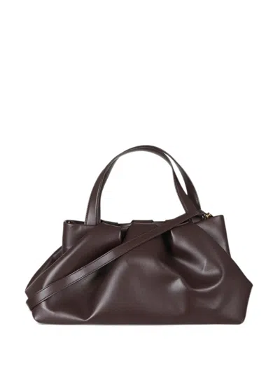Themoirè Athena Ruched Tote Bag In Brown