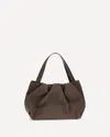 Themoirè Pleated Top-handle Tote Bag In Brown