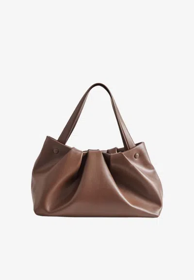 Themoirè Athena Vegan Leather Shoulder Bag In Brown