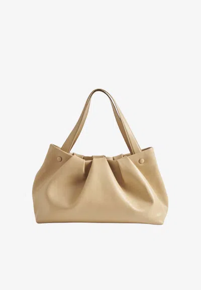 Themoirè Athena Vegan Leather Shoulder Bag In Sand