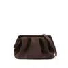 Themoirè Eco Suede Pleated Clutch Bag In Brown