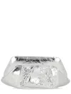 Themoirè Metallic Finish Structured Clutch Bag With Handle In Silver