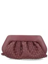 Themoirè Woven Rectangular Clutch Bag Detachable Strap In Pink