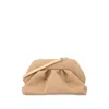 Themoirè Suede Eco Shoulder Bag With Detachable Strap And Pleated Design In Neutral