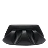 Themoirè Pleated Rectangular Shoulder Bag With Detachable Strap In Black