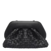 Themoirè Woven Detachable-strap Clutch In Black