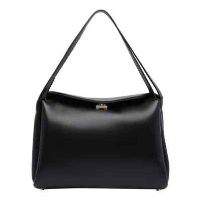 Themoirè Calipso Trunk Shoulder Bag Double Handle In Black