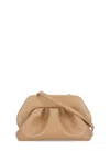 Themoirè Ruched Clutch Bag Detachable Shoulder Strap In Neutral